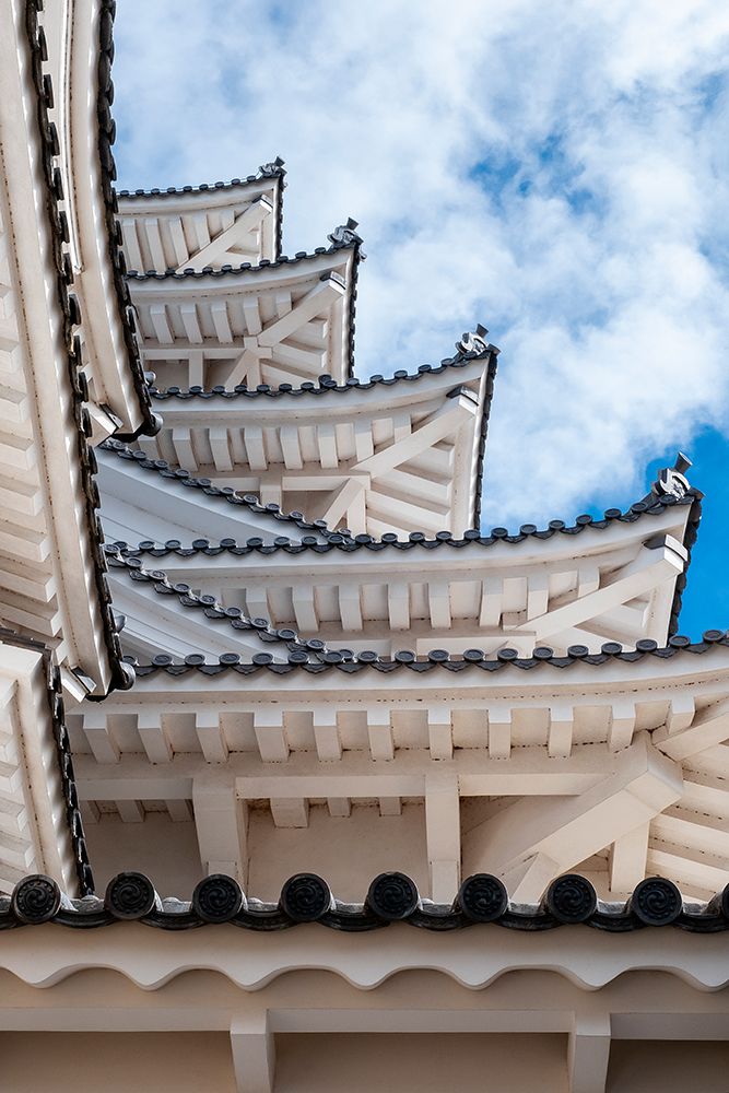 Detail of Himeji Castle roof line, Himeji, Japan